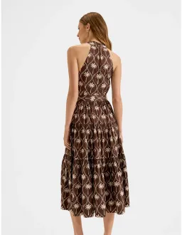 Review Palms Halter Sun Dress Size 8 Chocolate Ivory for rent on The Volte - image 5