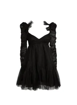 Zimmermann Ruched Tulle Mini Dress – Black Size: 0P  for rent on The Volte - image 5