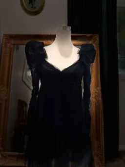 Zimmermann Ruched Tulle Mini Dress – Black Size: 0P  for rent on The Volte - image 4