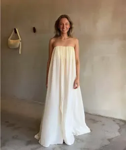 HARRIS TAPPER Bogart Dress Vanilla Silk 8 AU for rent on The Volte - image 4