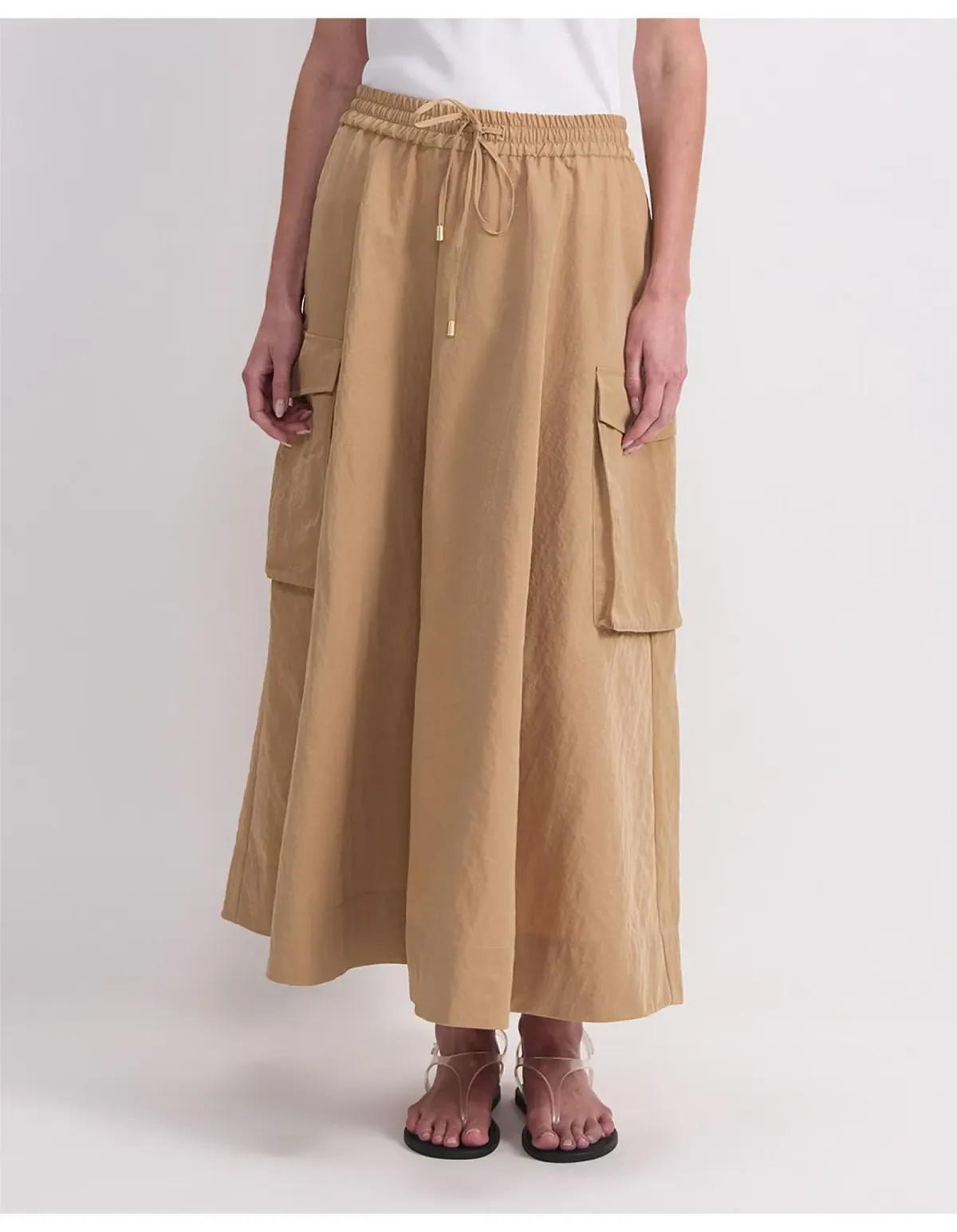 Sportscraft TIA Pocketmaxi Skirt Size 14 Sand - Image 1