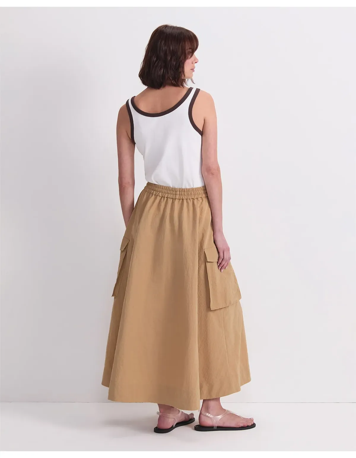 Sportscraft TIA Pocketmaxi Skirt Size 14 Sand - Image 5