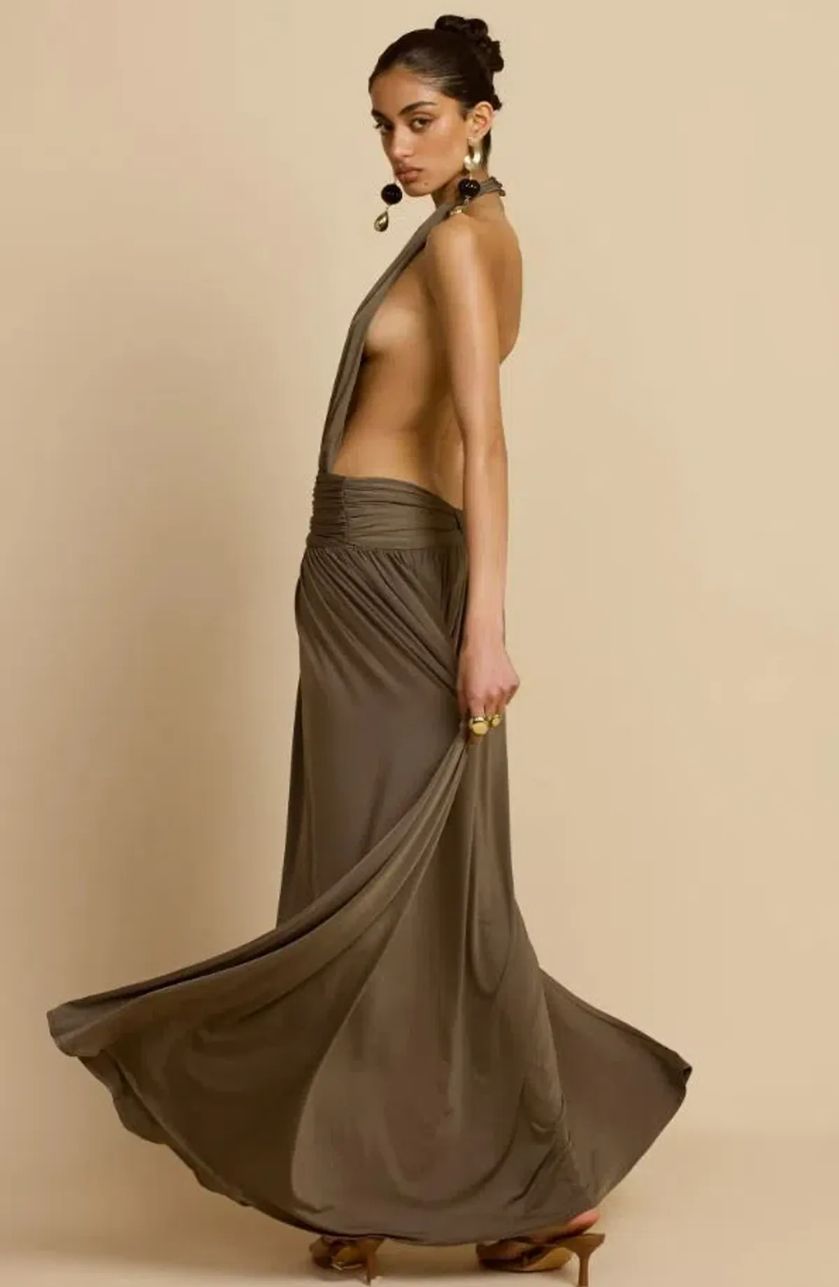 Arcina Ori Santina Dress in Khaki Size 8 - Image 2
