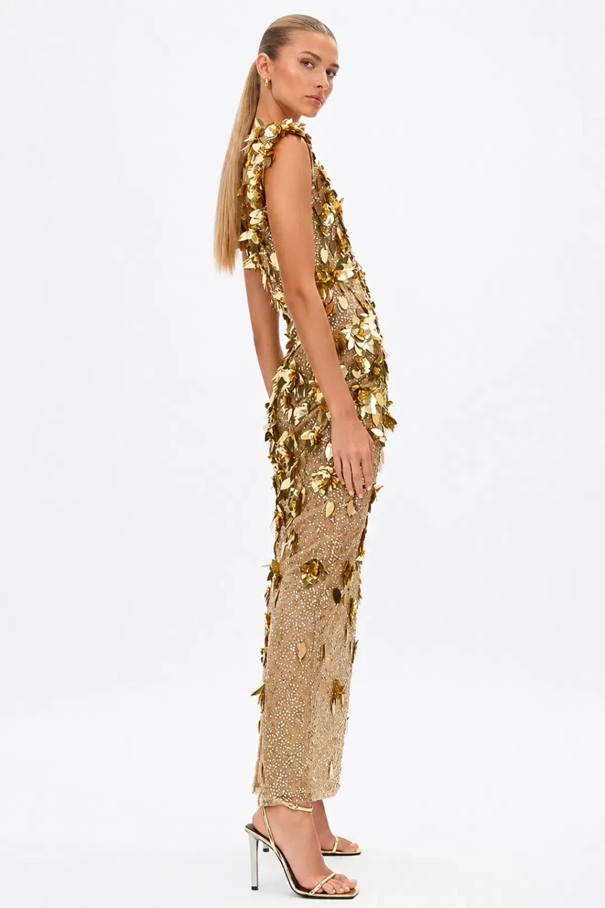 Rachel Gilbert Hugo Maxi Gown Gold Size 3 / AU12 - Image 2