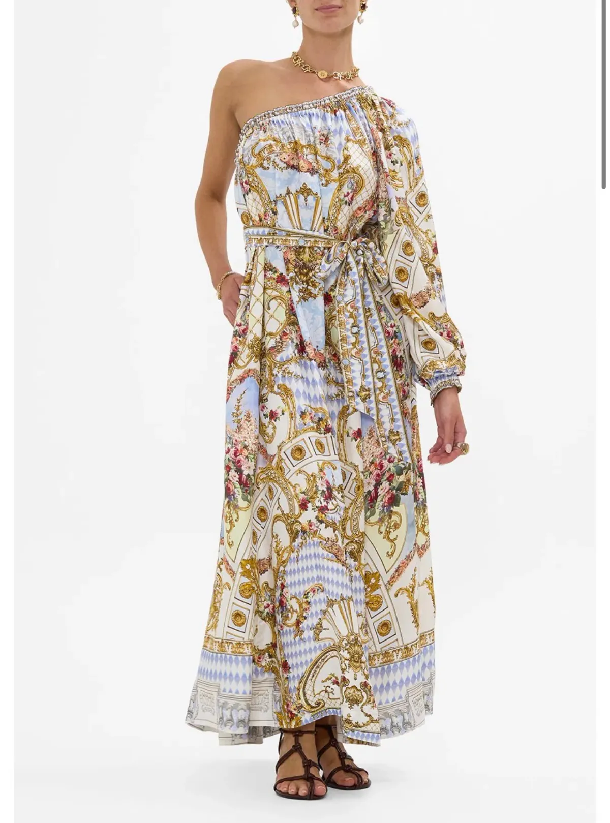 One Shoulder Dress With Blouson Sleeve -Throne Games Size 18 - Image 1