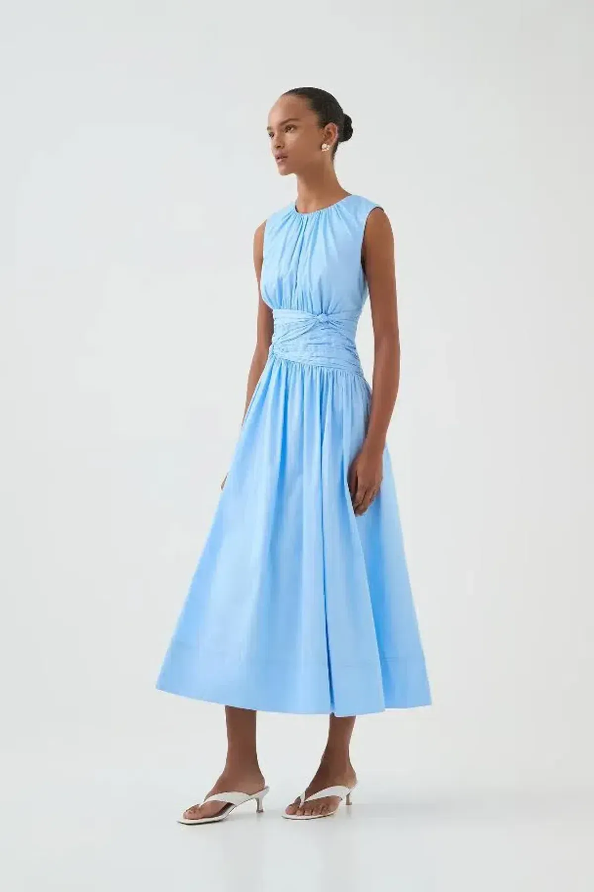 💙 NEW AJE Agatha Knot Sleeveless Midi Dress – Powder Blue – Size 14 AU 💙  - Image 2