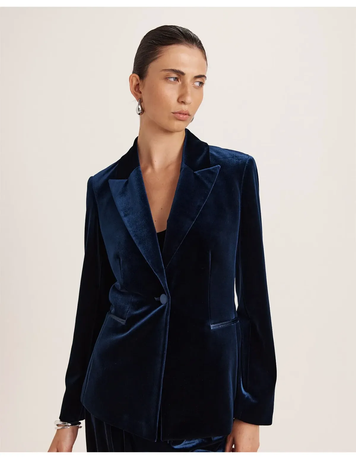 Saba Lea Velvet Blazer Size 12 Royal Blue - Image 1