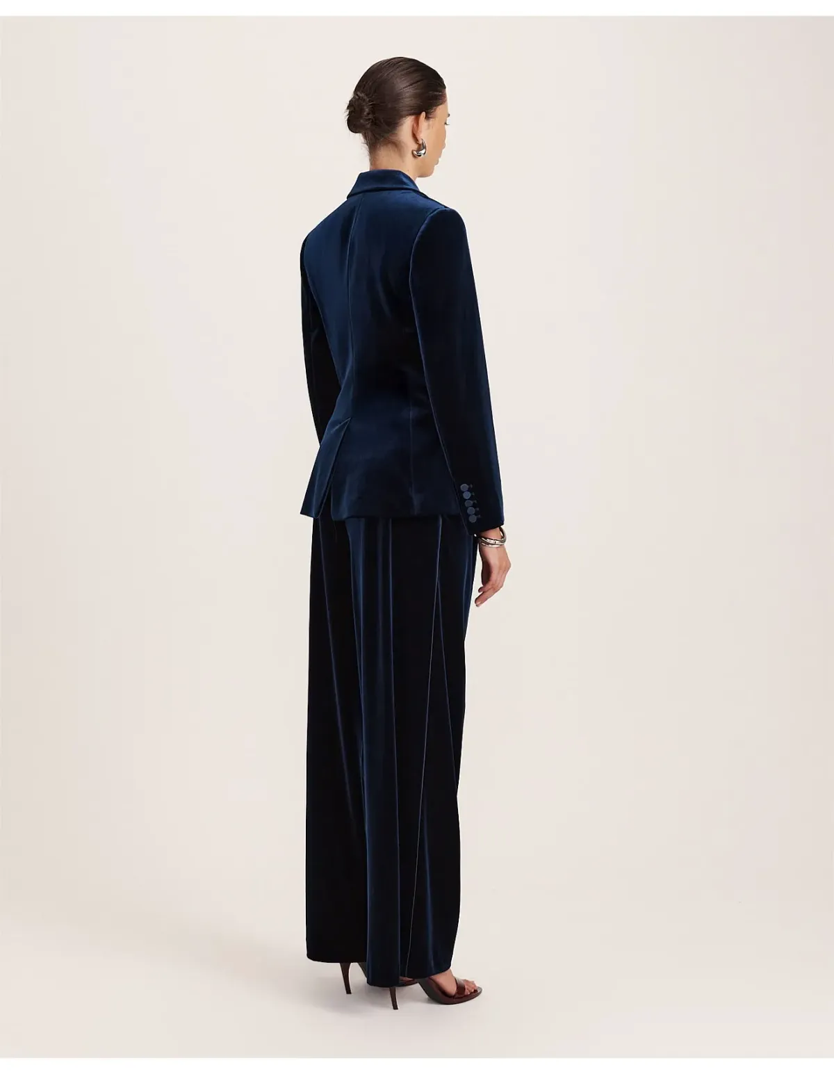Saba Lea Velvet Blazer Size 12 Royal Blue - Image 3