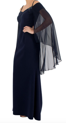 Anthea Crawford Downtown Abbey Navy Shawl Gown size 14 for rent on The Volte - image 2