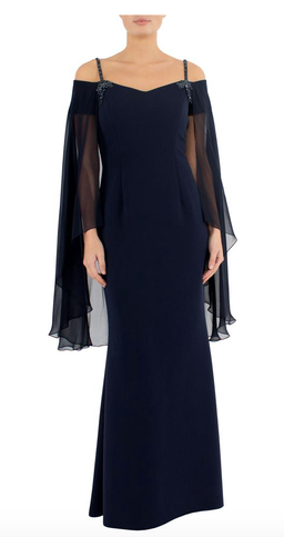 Anthea Crawford Downtown Abbey Navy Shawl Gown size 14 for rent on The Volte - image 1
