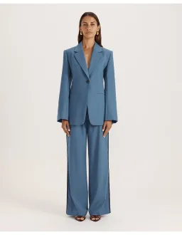 Saba Celeste Wool Contoured Blazer Size 6 Steel Blue for rent on The Volte - image 6