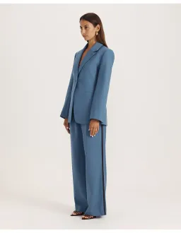 Saba Celeste Wool Contoured Blazer Size 6 Steel Blue for rent on The Volte - image 3