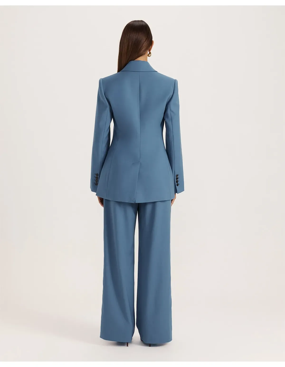 Saba Celeste Wool Contoured Blazer Size 6 Steel Blue - Image 4