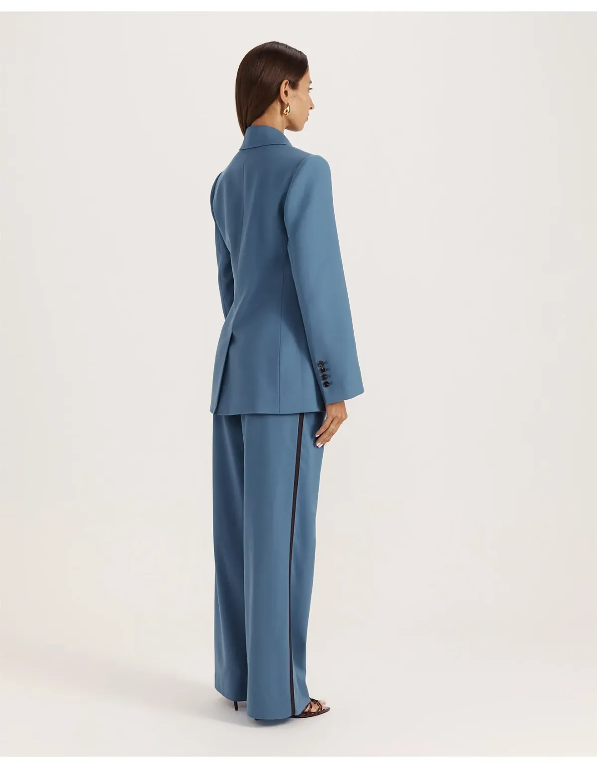 Saba Celeste Wool Contoured Blazer Size 6 Steel Blue - Image 5