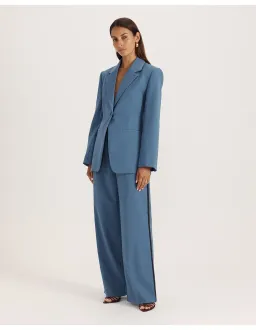 Saba Celeste Wool Contoured Blazer Size 6 Steel Blue for rent on The Volte - image 7