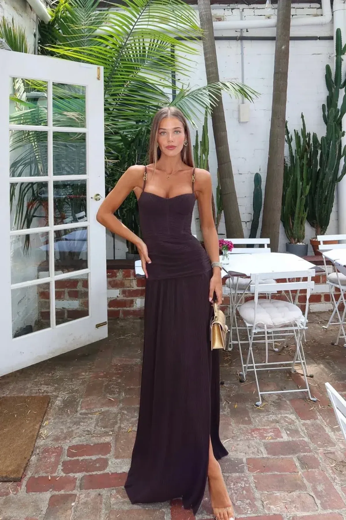 Manning Cartell Double Time Pleat Dress DARK CHOCOLATE Size 12 - Image 1