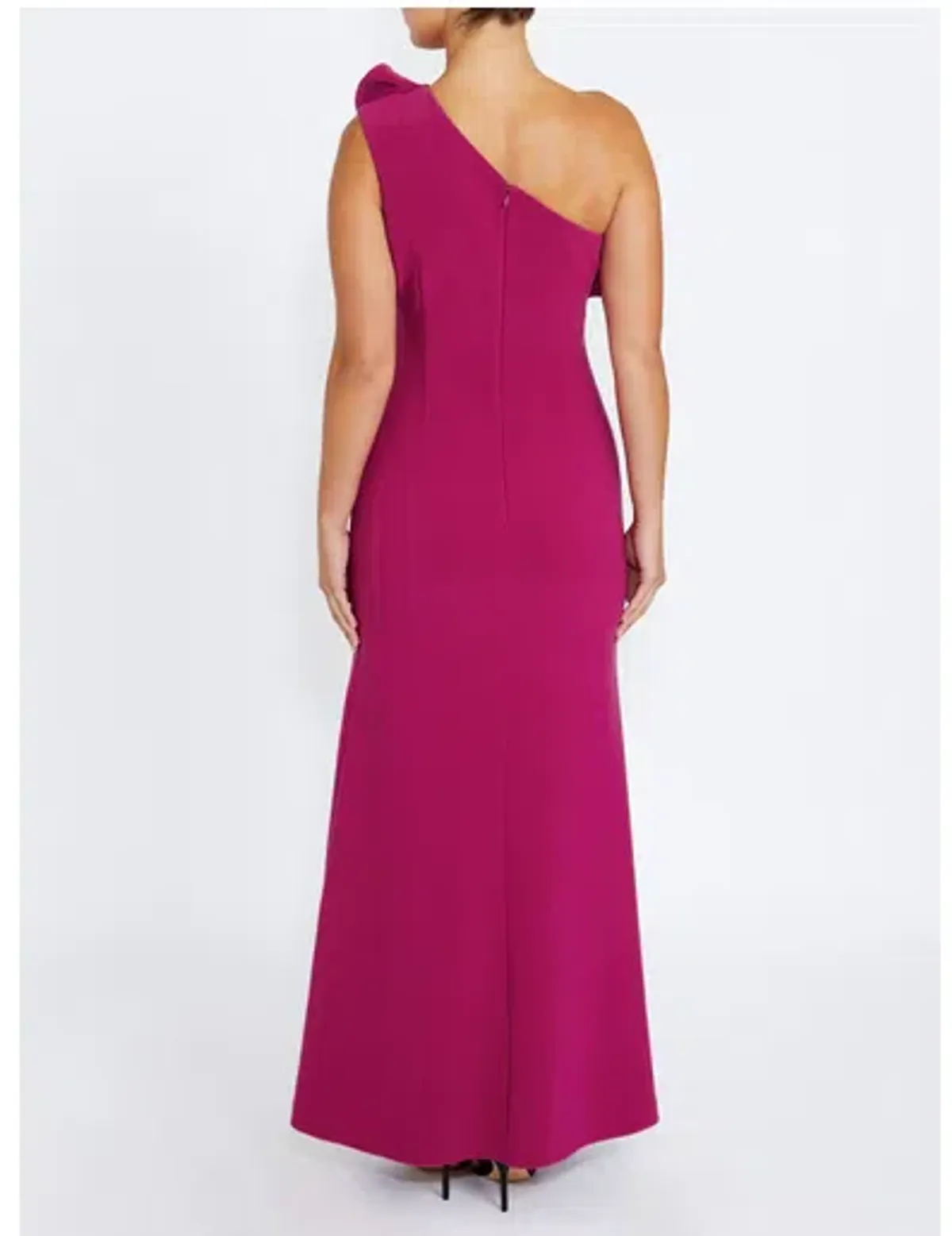 Anthea Crawford Tarquin One Shoulder Maxi Gown Sangria Pink Size 10 - Image 4