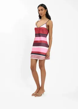 With Harper Lu Bias Mini Dress - Fuchsia Stripe - size small  for rent on The Volte - image 1