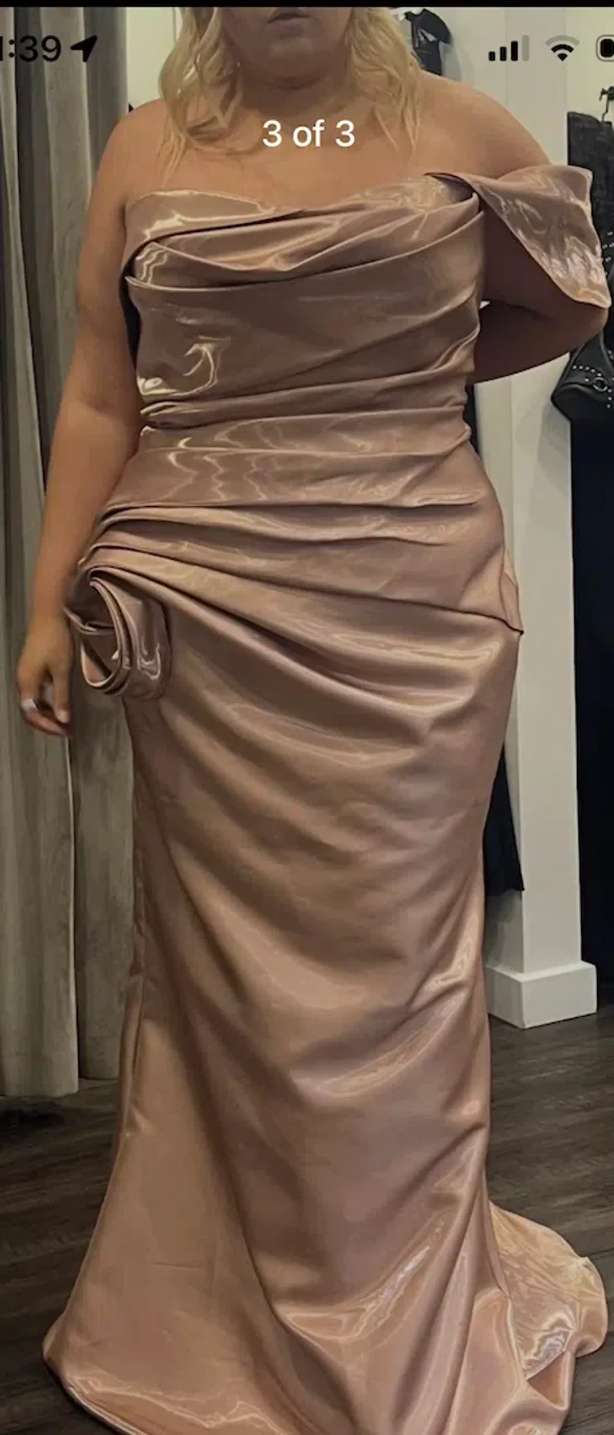 Duchess Boutique Dress Terani Couture Gown Champagne Nude color Size 16-18 - Image 3