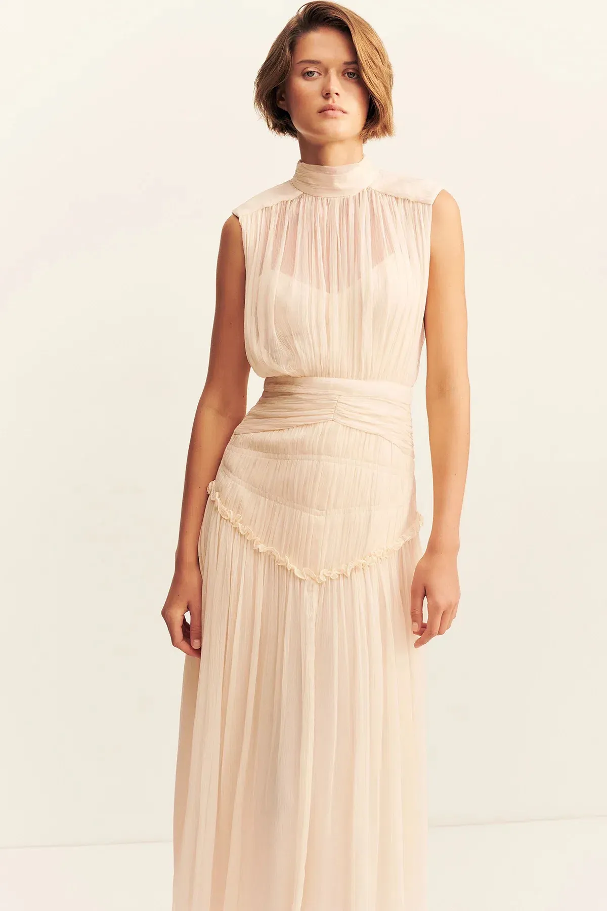 Shona Joy Clemence High Neck Midi Dress; size 10 - Image 4