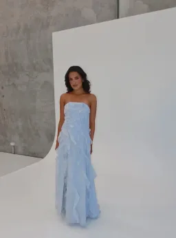  🩵 Aje ALLAIRIE GOWN in Pastel Blue - Size 10 AU  🩵 Ruffled Tiered Maxi Dress  🩵 for rent on The Volte - image 5