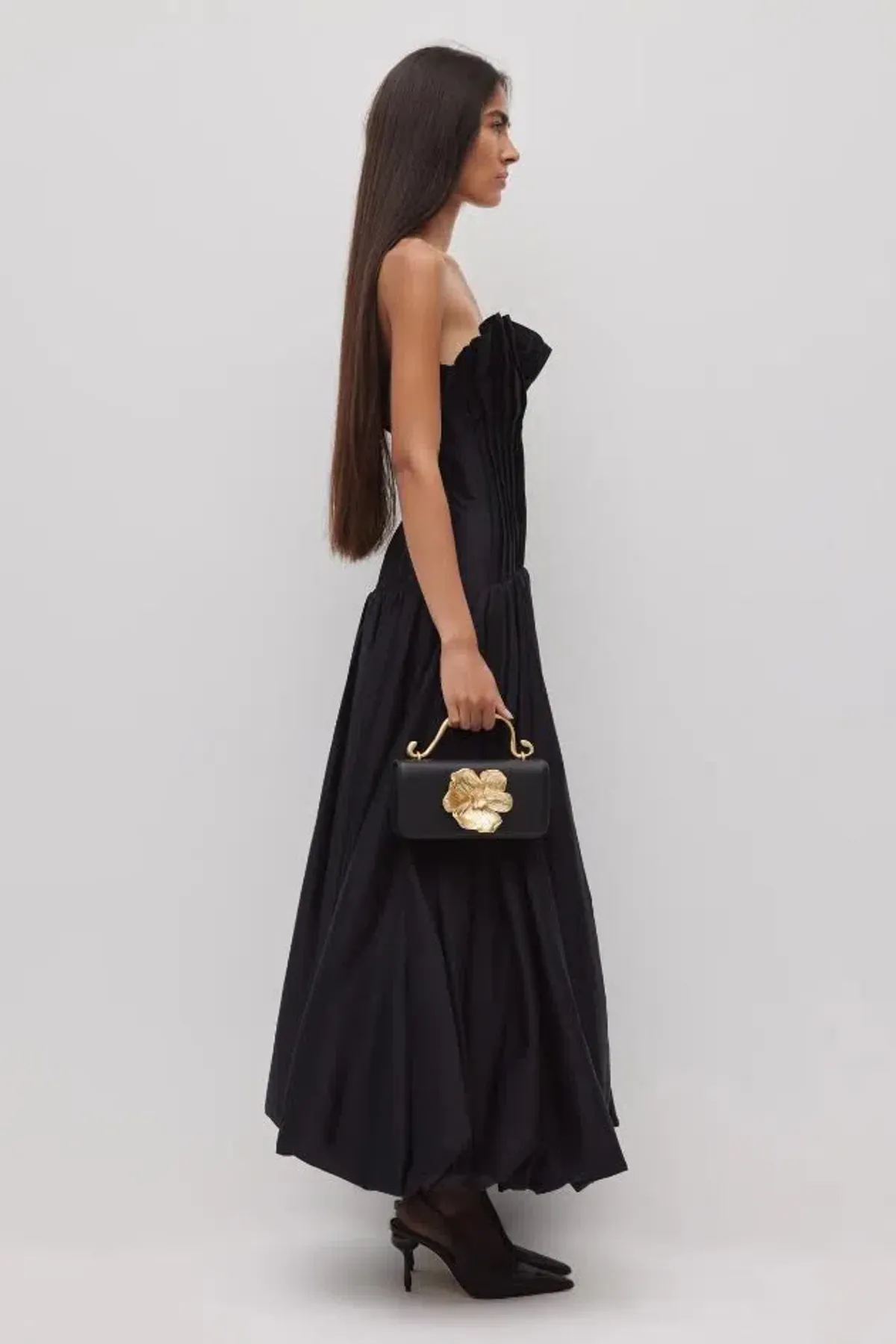 🖤 AJE Ivy Bubble Hem Gown – Black – Size 10 AU Strapless Formal Maxi Dress🖤 - Image 1