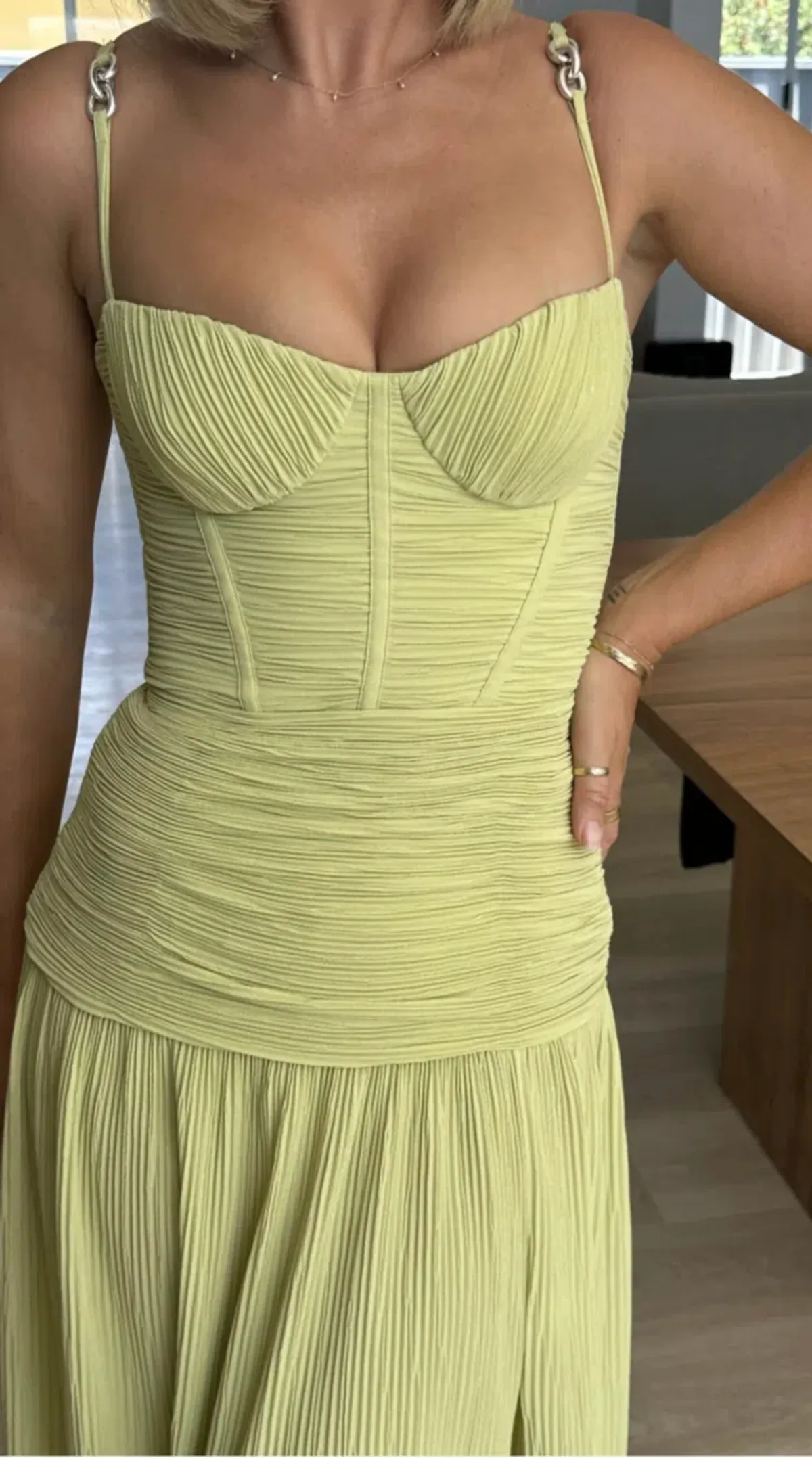 MANNING CARTELL DOUBLE TIME PLEAT DRESS in Pistachio AU 12 - Image 4