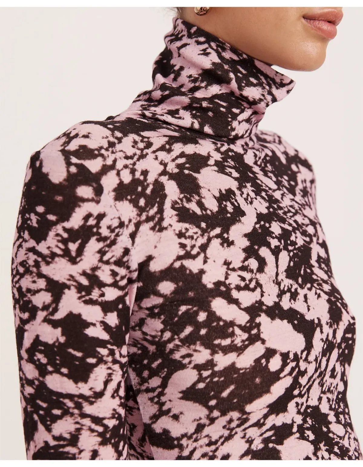 Saba Truffle Wool Long Sleeve Top L Pink Brown - Image 7