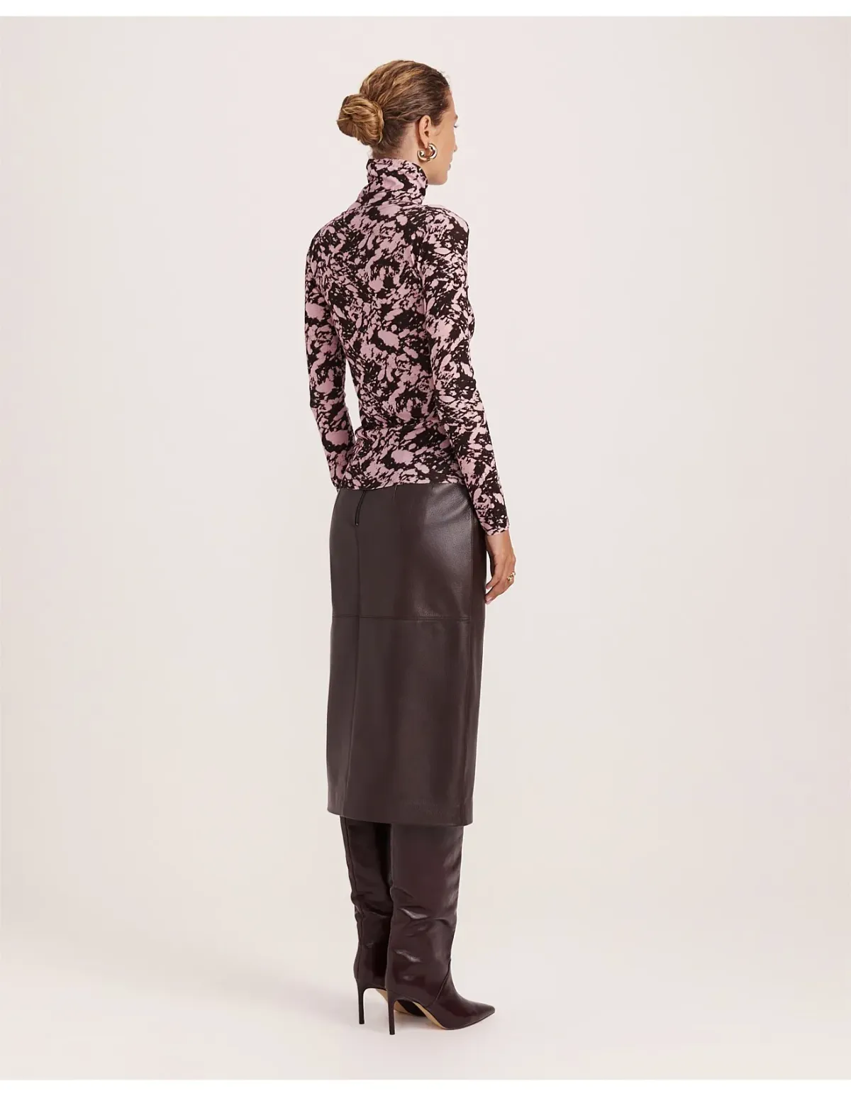 Saba Truffle Wool Long Sleeve Top L Pink Brown - Image 4