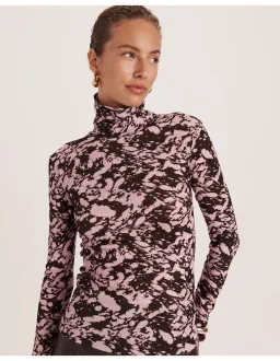 Saba Truffle Wool Long Sleeve Top L Pink Brown for rent on The Volte - image 1