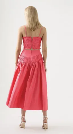 AJE 2-piece size 8 Pepper Ruched Bodice & Curve Midi Skirt Rouge Pink for rent on The Volte - image 6