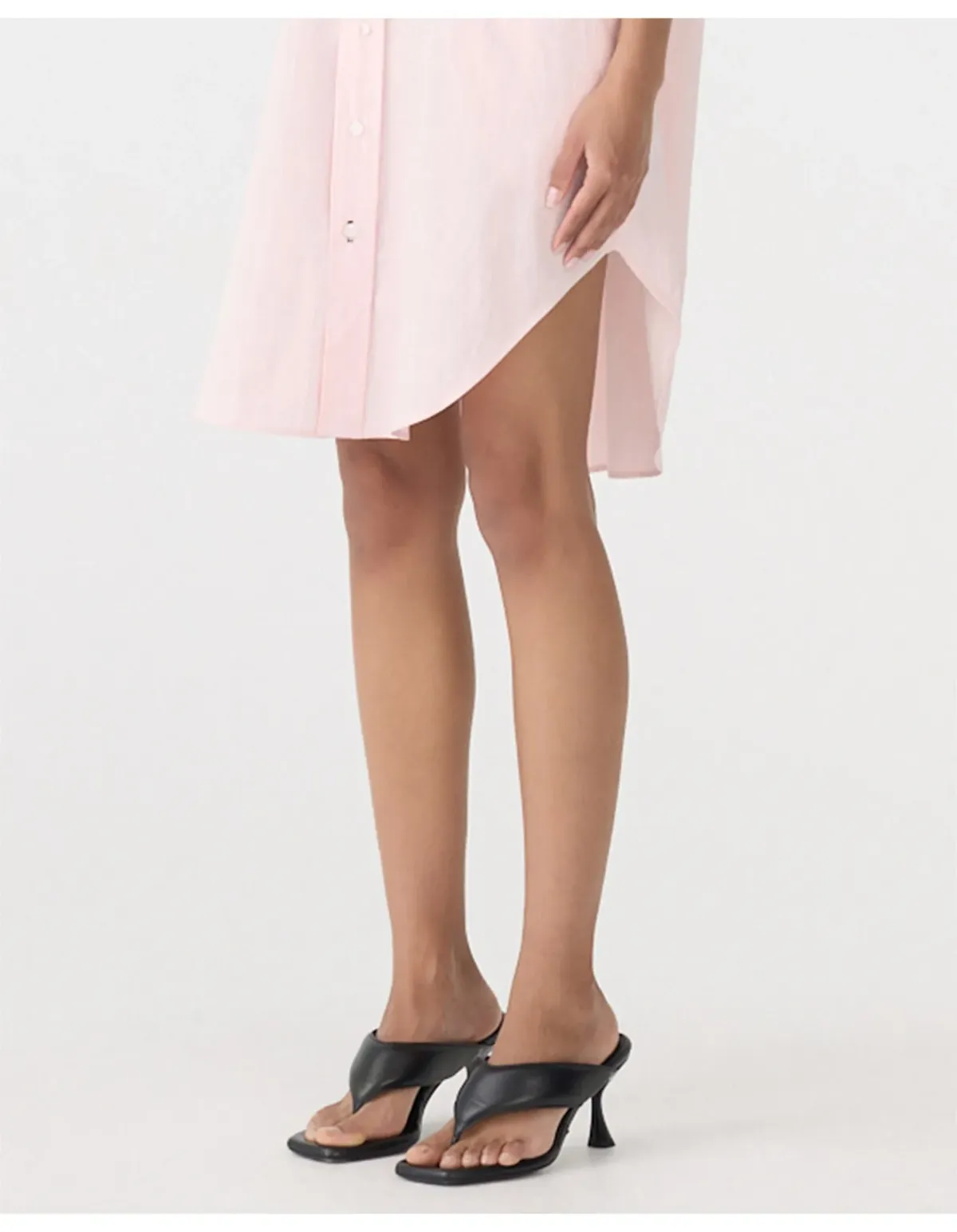 Bassike Crushed Cotton Sleeveless Dress Size 0 Soft Pink - Image 3