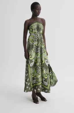 Scanlan Theodore Silk Bandana Dress Army Size 8 for rent on The Volte - image 1