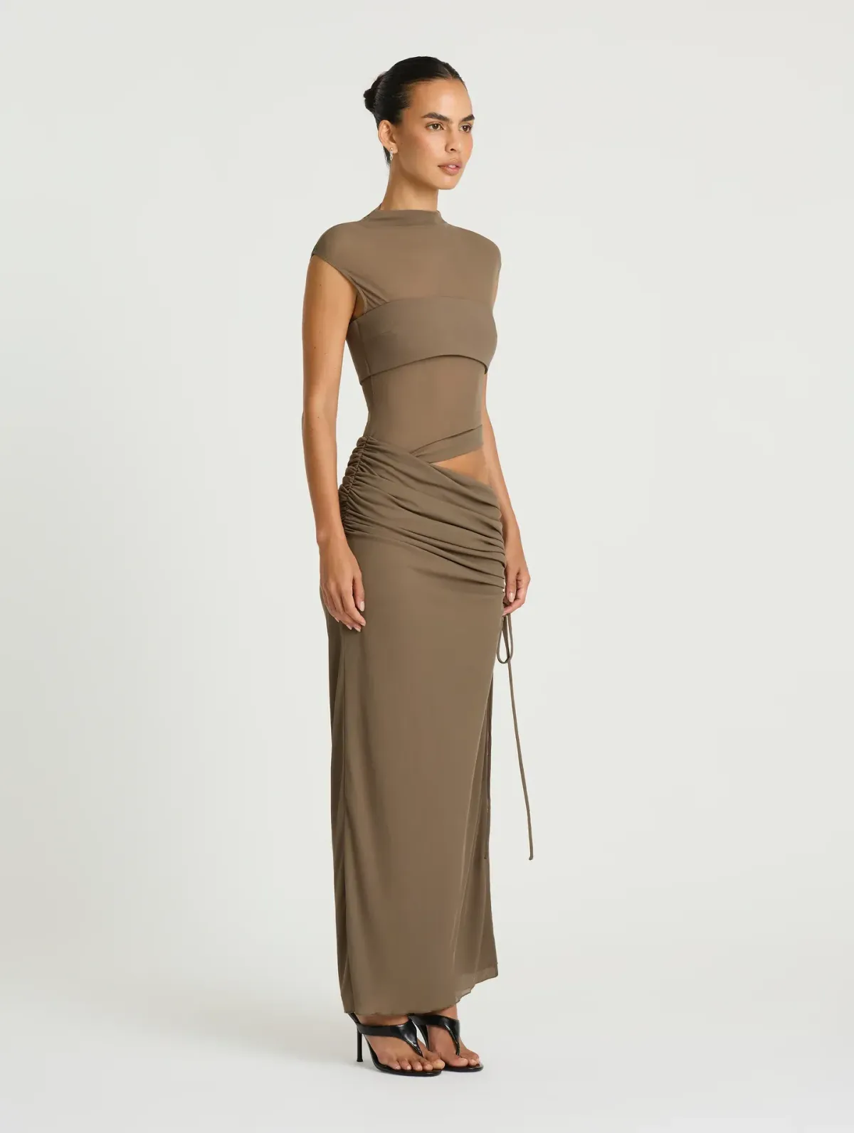 BENNI Becker Dress Khaki Size 8 - Image 2