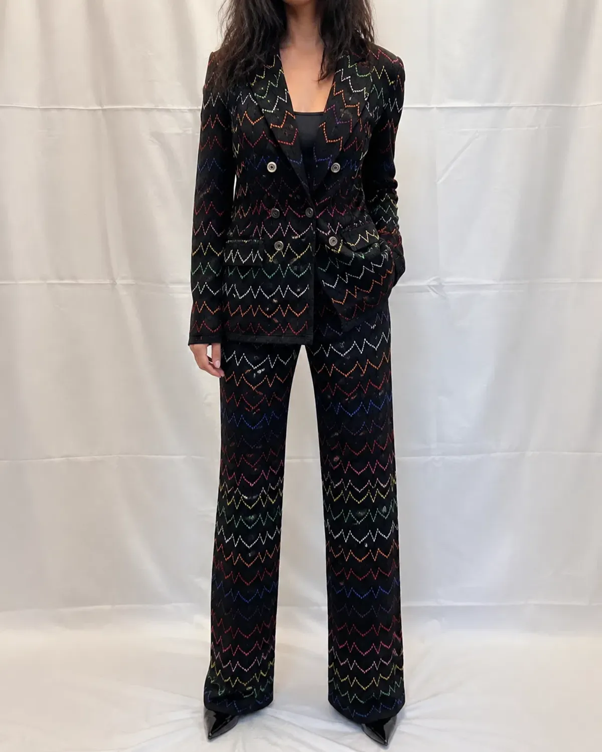 Missoni Zigzag Knit Woven Suit Blazer & Pants Size 42/ AU 10  - Image 1