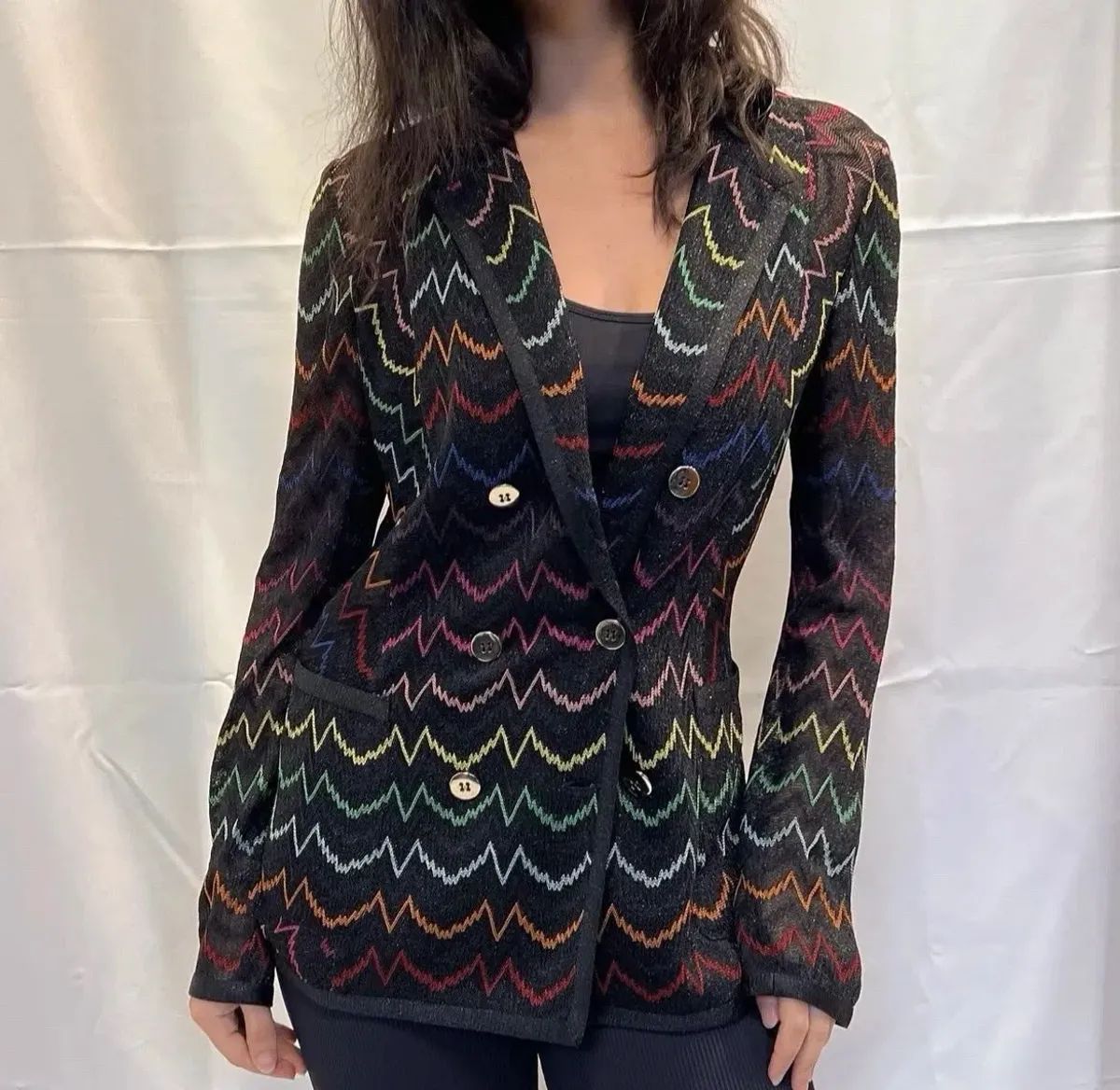 Missoni Zigzag Knit Woven Suit Blazer & Pants Size 42/ AU 10  - Image 3