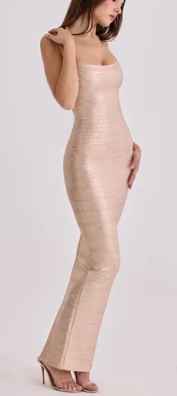 House of CB Champagne Bandage Maxi XS for rent on The Volte - image 2