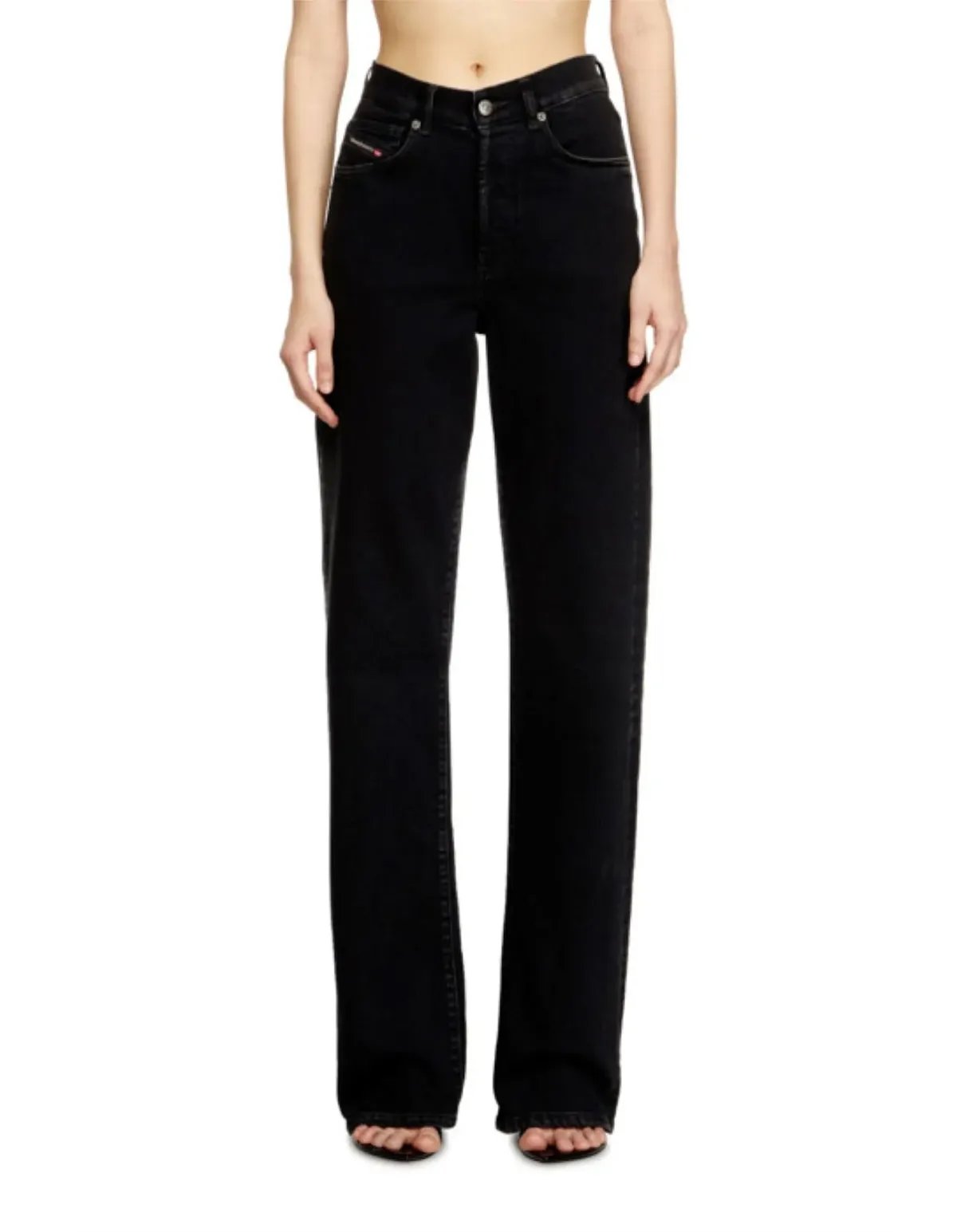 Diesel 1971 D-SENT L.32 High Rise Straight Leg Jeans Size 28 Black - Image 1