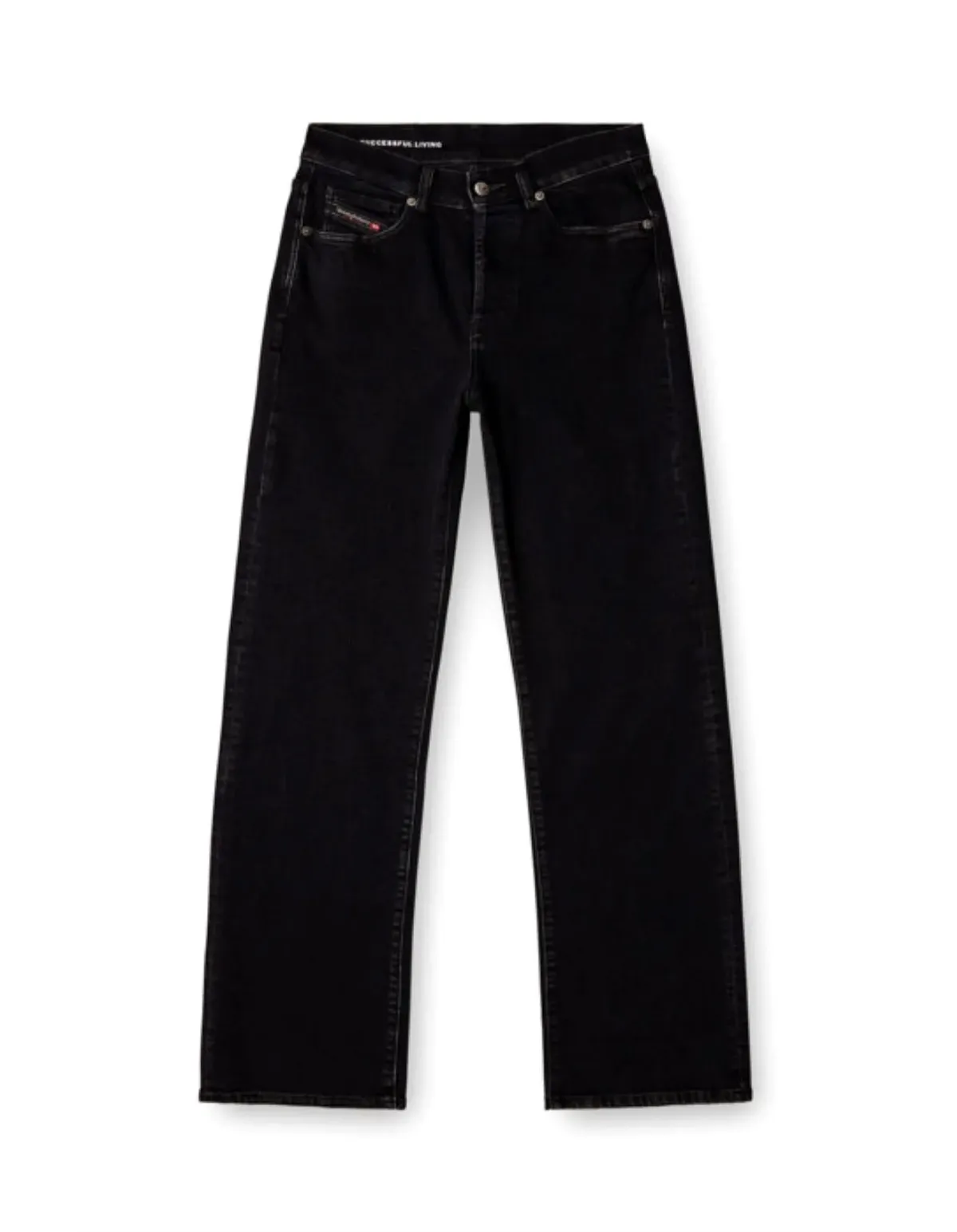 Diesel 1971 D-SENT L.32 High Rise Straight Leg Jeans Size 28 Black - Image 5