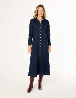 Adrift Collared Denim Dress XL Dark Wash for rent on The Volte - image 6
