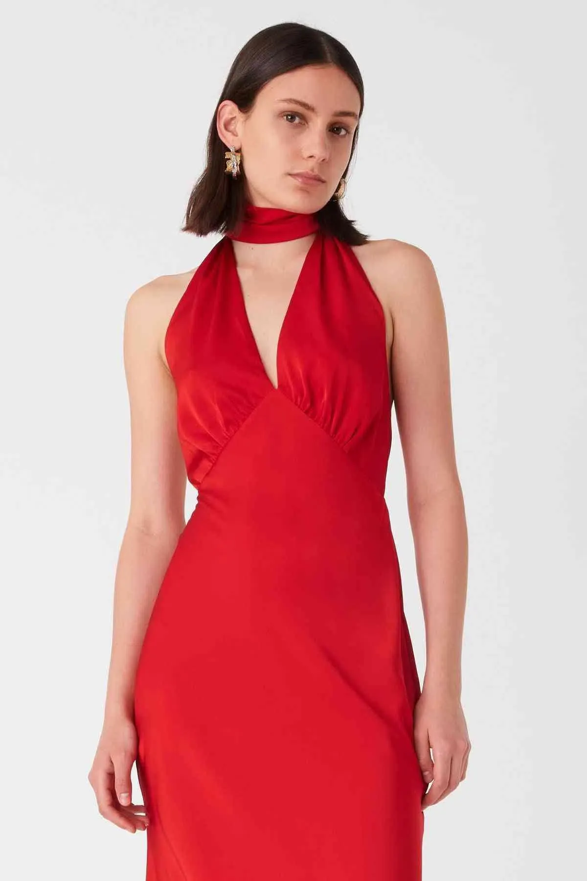 Federica Satin Midi Dress - Image 2