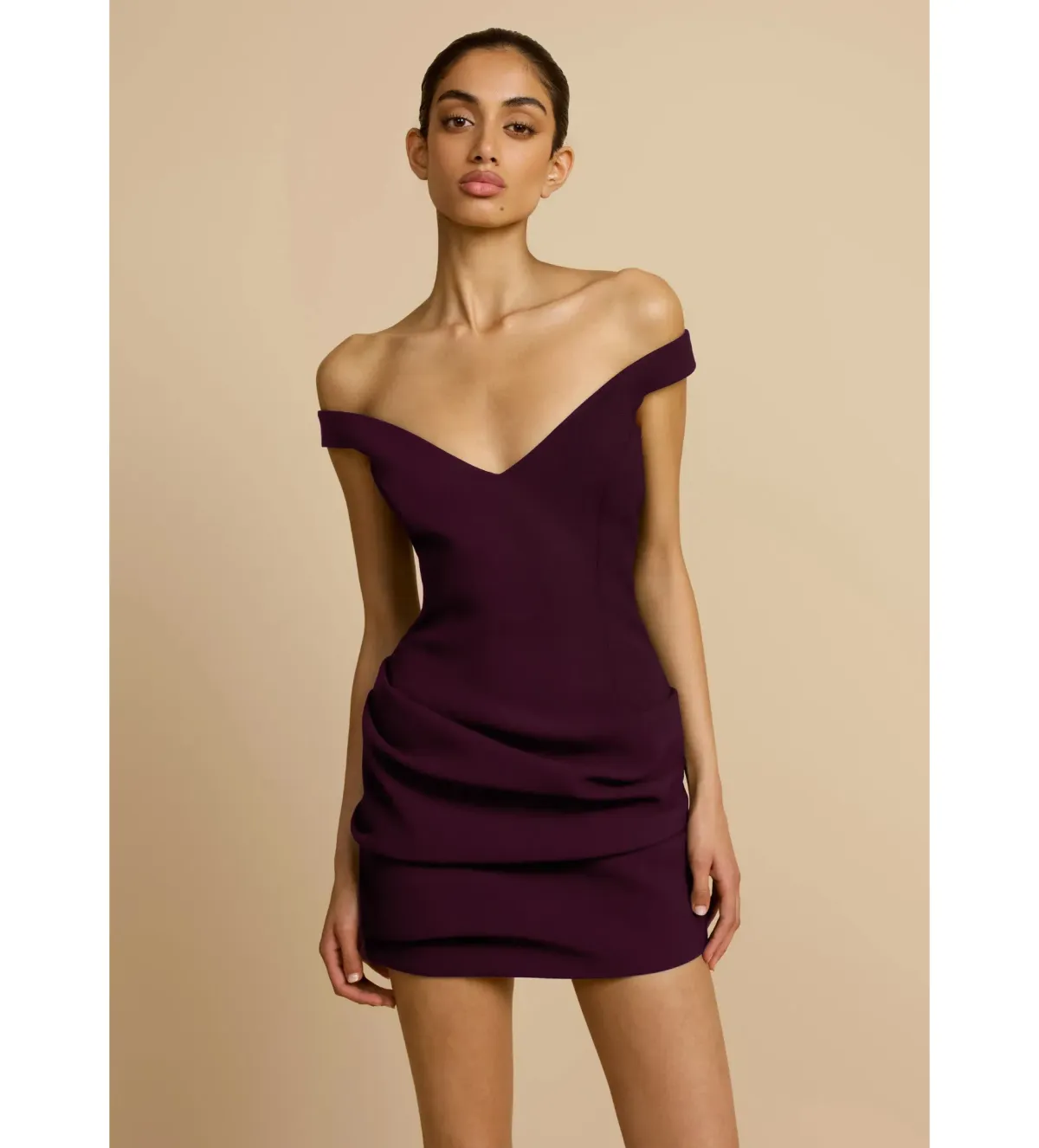 Arcina Ori Avery Mini Dress Plum Size L/AU 12 - Image 2