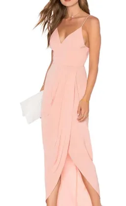 Shona Joy Cocktail midi Draped Dress, size 8, dusty pink for rent on The Volte - image 2