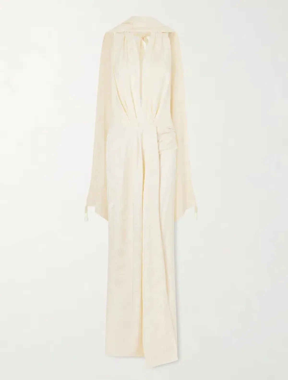 JOHANNA ORTIZ Wildly Beautiful tasseled satin-jacquard halterneck maxi dress size AU 8 - Image 1