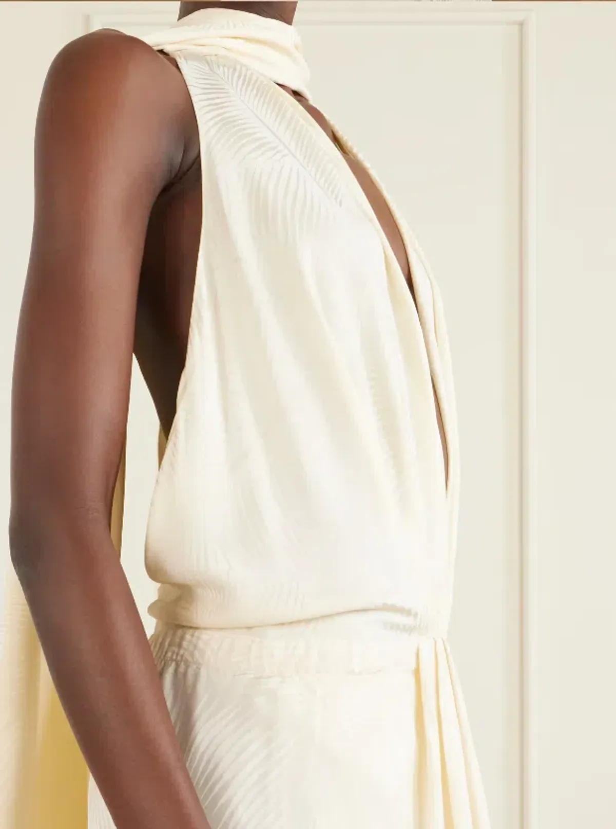 JOHANNA ORTIZ Wildly Beautiful tasseled satin-jacquard halterneck maxi dress size AU 8 - Image 6