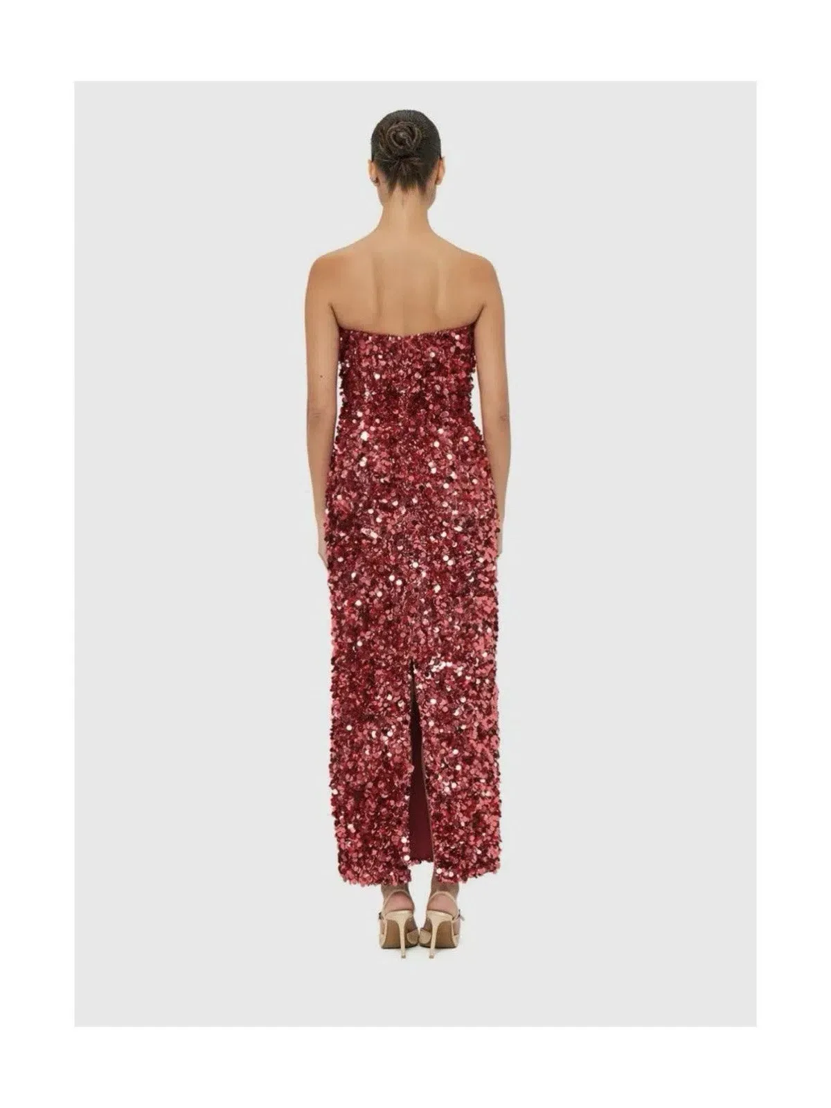 👠Leo Lin Rayna Sequin Bustier Maxi Dress - Size 12 - Mulberry / Red Wine / Burgundy Strapless Formal Gown 👠 - Image 2
