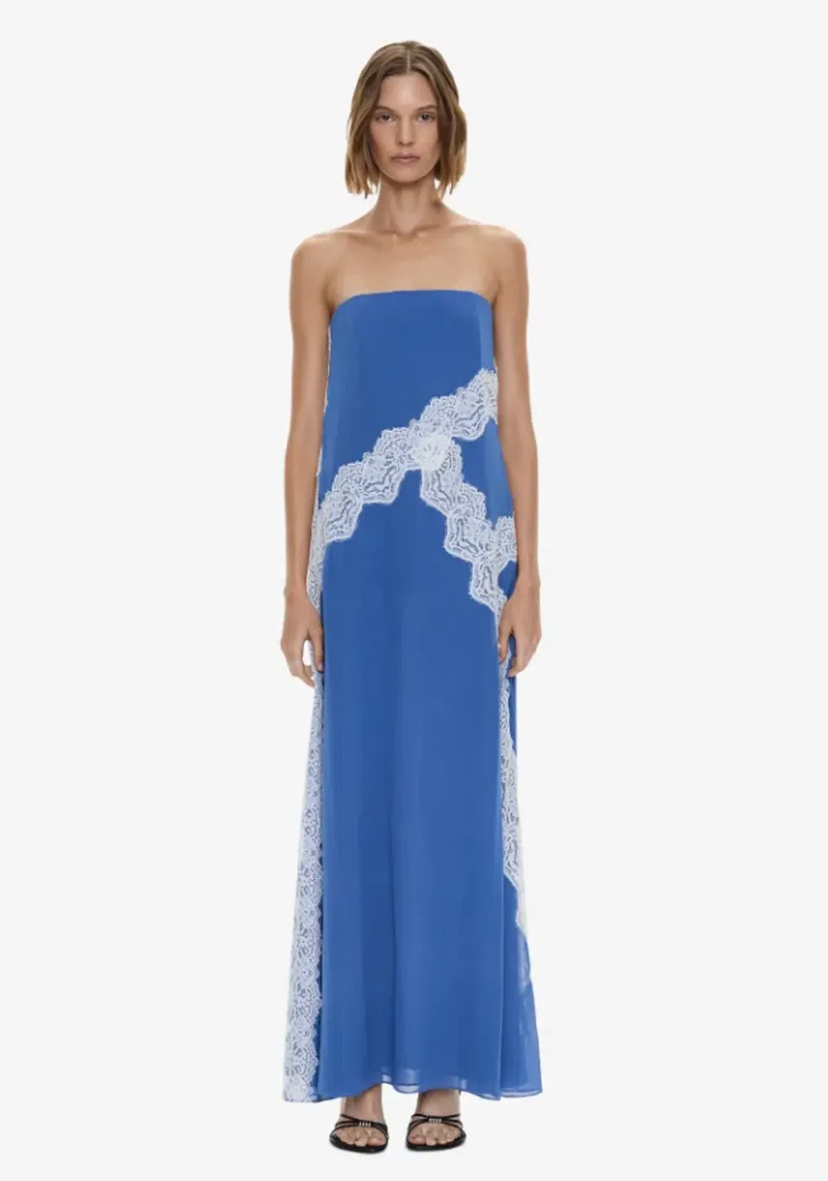 Christopher Esber Verve Lace Strapless Dress azurite white Size 8 - Image 1