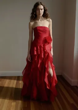 Canyon Gown | Scarlet Red - Size 8 for rent on The Volte - image 1