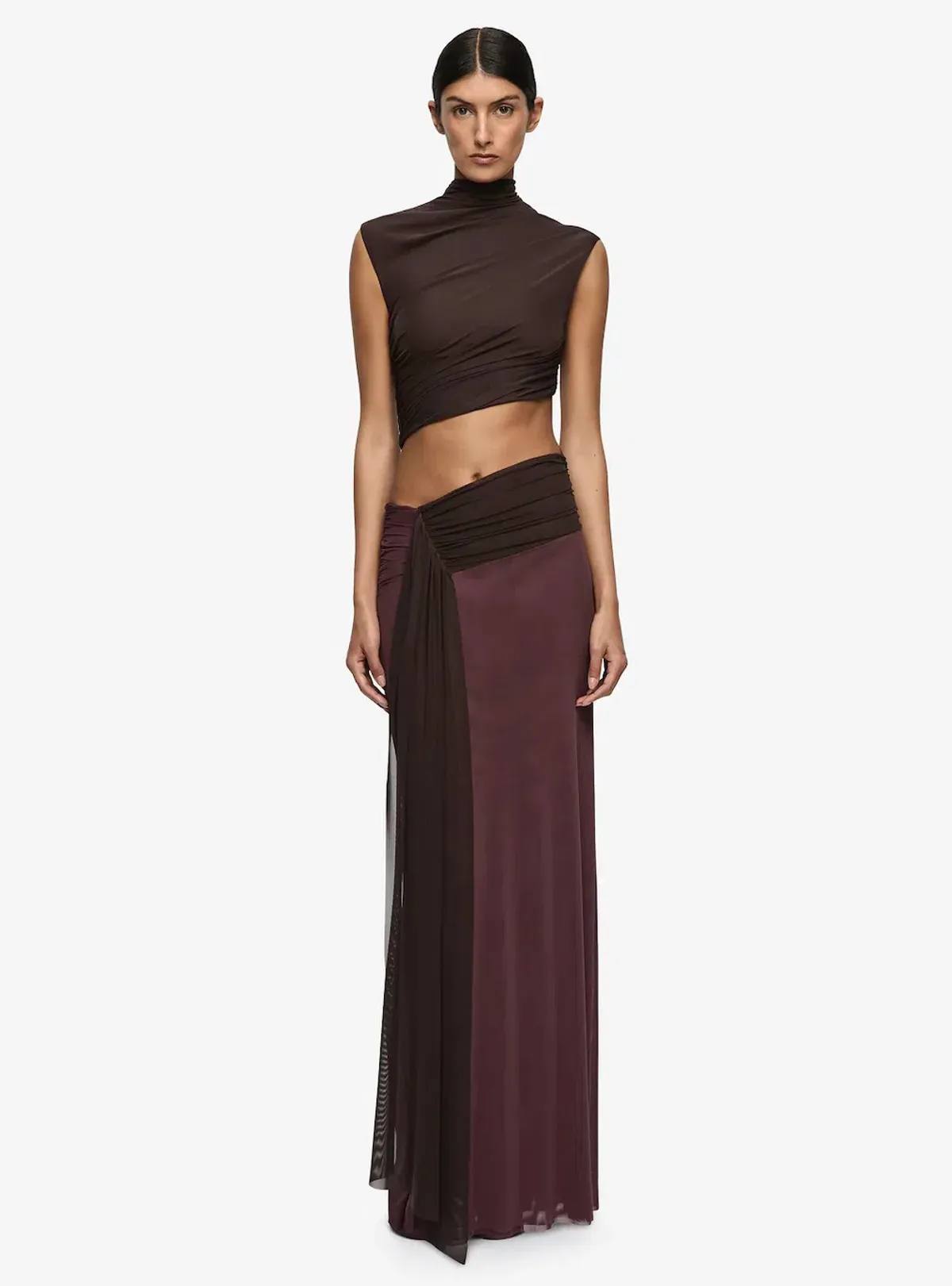 Conni Maxi Dress | Aubergine/ Dark Choc - Size 8 - Image 1