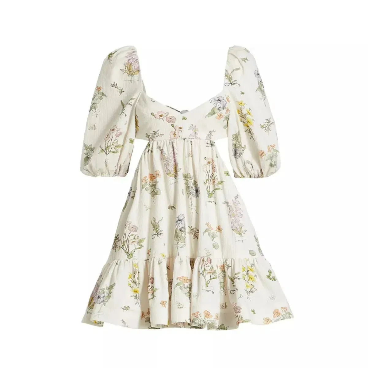 Zimmerman Jeannie Puff Sleeve Mini Dress Floral Size AU 10 / 1 - Image 5